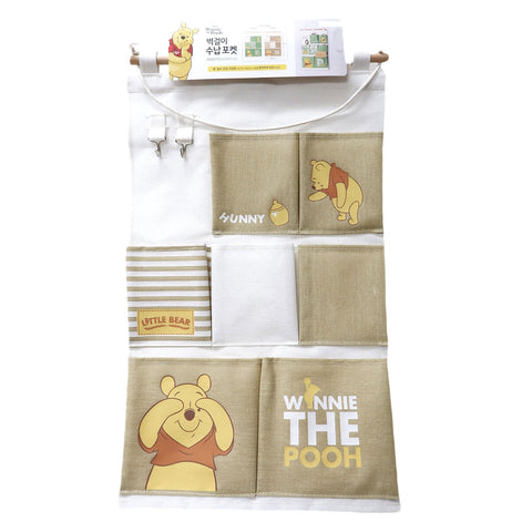 [DISNEY] Winnie-Bear-Pooh Over the Door Organizer - Available in 7 & 3 Pockets (Beige - 7 Pockets)