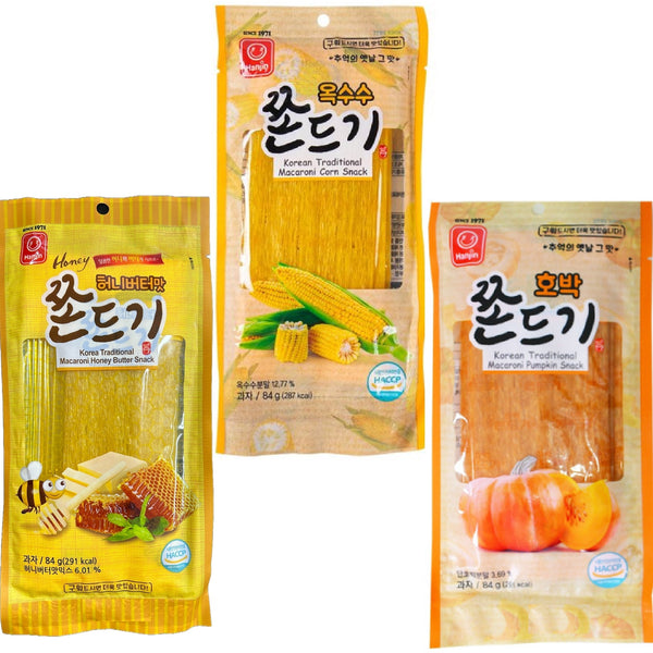 [HANJIN FOOD] Jjondigi 3 Packs (Sweet Corn Flavor + Honey Butter Flavor+ Pumpkin Flavor)