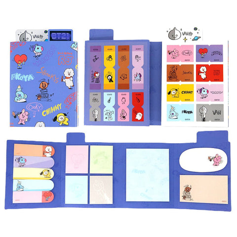 [LINEFREINDS] B.T.S. B.T.21 Sticky Memo Note Pad with Photocards (Purple)