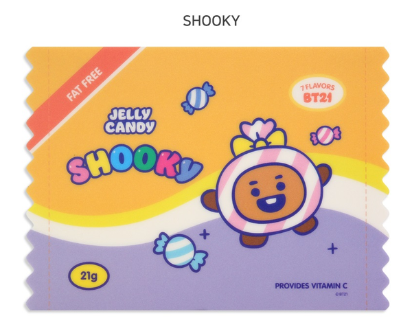 [LINE FRIENDS] BT21 Official Merchandise Jelly Candy Mouse Pad Mat+ 2pcs BTS Photocard Gift (SHOOKY)