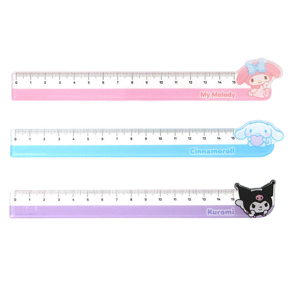 [SANRIO] Straight Plastic Ruler 3 Pcs